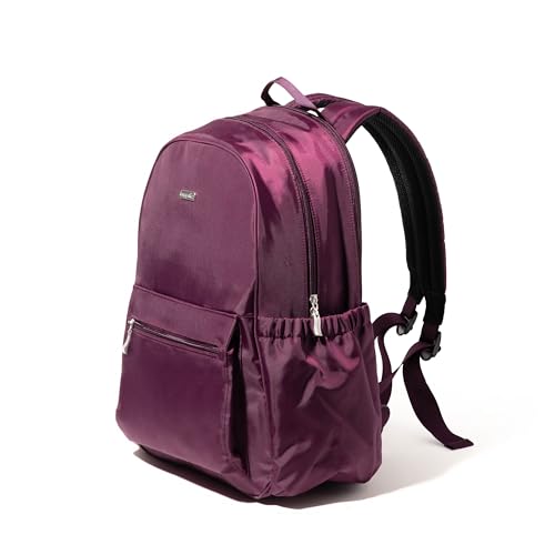 Baggallini Essential Laptop Backpack - 16x12 Inch Travel Backpack with 16" Laptop Sleeve - Lightweight Luggage Backpack - color: Mulberry