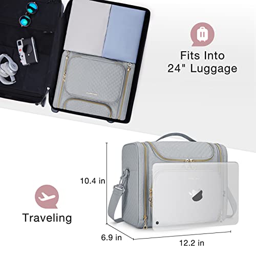 BAGSMART Women's Travel Toiletry Bag, Water-resistant Roomy, Grey - color: Grey