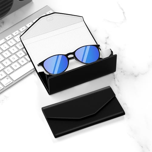 Sunglasses Case, Foldable Glasses Case, Magnetic Hard Shell Folding Holder - color: Z-black, style: 1 Pcs