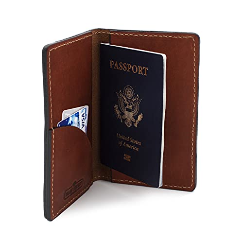 Leather Passport Holder for Men | Made in USA | 3.5" x 5.5" Field Notes Cover | Rio Latigo - color: Rio Latigo