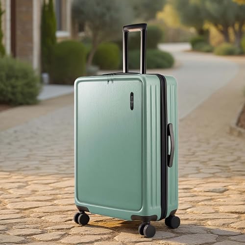 TRAVELARIM 24 Inch Checked Luggage with Spinner Wheels, Medium Suitcase - color: Sage Green, size: Medium 24-Inch Checked