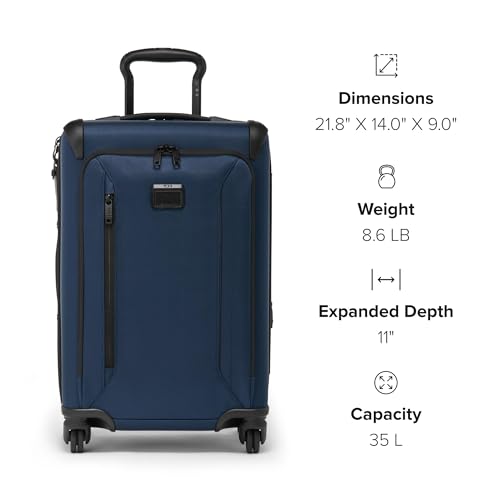 TUMI Aerotour 4 Wheel Expandable Carry-On, 21.75", Navy - color: Navy, size: 21.75" International Expandable Carry-On