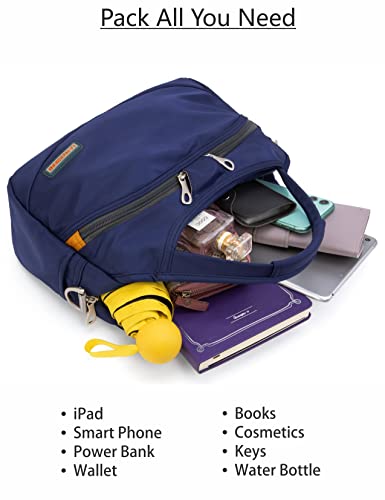 Waterproof Nylon Crossbody Bags for Women Multi-Pocket Shoulder Bag Travel Purse and Handbag - color: Azure