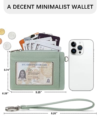 BOSTANTEN Credit Card Holder RFID Small Wallet for Women with Keychain - color: A-Light Green