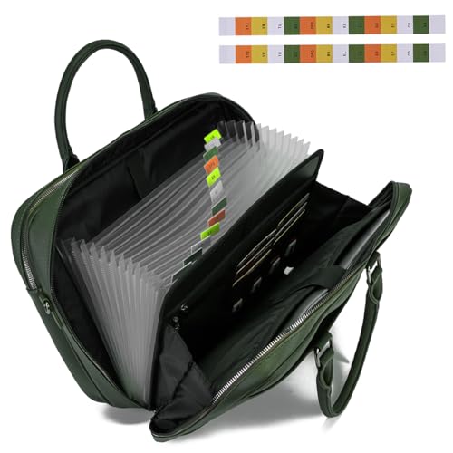 Accordian File Organizer with Handle,briefcase,15.6 in Laptop Bag Portable Document Organizer Handbags Back packs