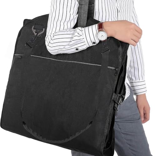 66" Versatile Travelling bags Wedding Dress Travel Garment Bag Tri-Fold Gown Length w/Hanging Hook Extra Pocket - color: 66 inch Black