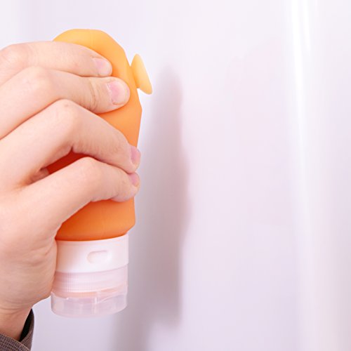 Silicone TSA Approved Travel Containers Anti-Leak Lids w/Clear Cosmetics Bag