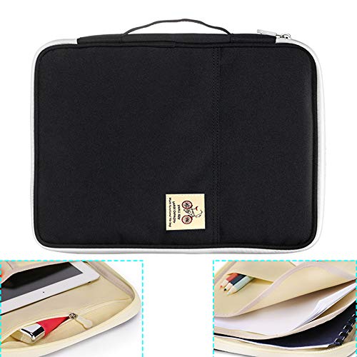 Multi-Functional Portfolio Travel Gear Organizer Electronics Accessories Document File Bag, Waterproof A4 Document Bag Zippered Case Pouch for Notebook, Journals, Sketchbooks