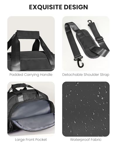 Initial Gym Bag with Shoe Compartment, Gift Idea for Girls Boys - color: Black, style: H