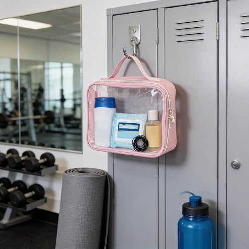 3 Set of Clear Travel Bags for Toiletries,Clear Makeup Bags - color: 3pcs-Pink