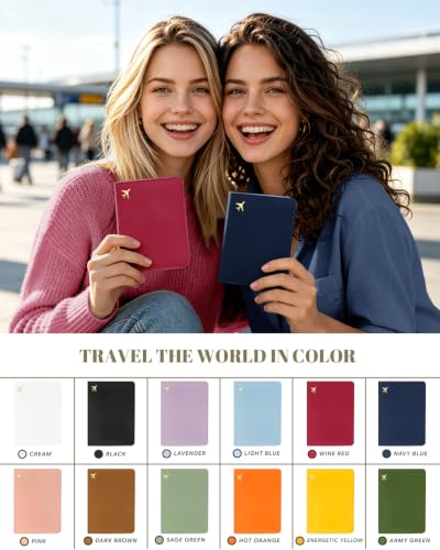 Passport Holder for Travel - RFID Blocking for Women & Men - color: Wine Red