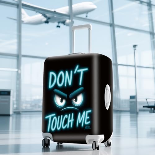 ANNA QUEEN Travel Luggage Cover Suitcase Protector Suitcase Cover Anti-Scratch,Stretchable Luggage Travel Bag Cover Washable - color: Don't Touch Me-Blue, size: XL(fits 32-34Inch suitcase)