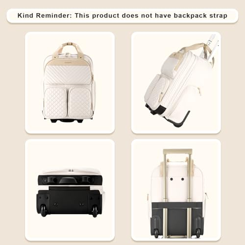 Arcoyard Underseat Carry On Luggage with Wheels, 17.3" Personal Item Bag - color: Beige