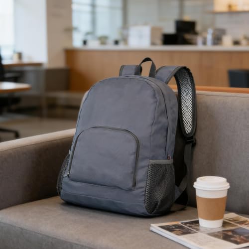 Foldable Backpack Travel Collapsible Backpacks Lightweight Packable Backpacks Men Women Foldable Day Pack for Travel, Hiking, Walking, Cycling, Camping (Grey) - color: Grey