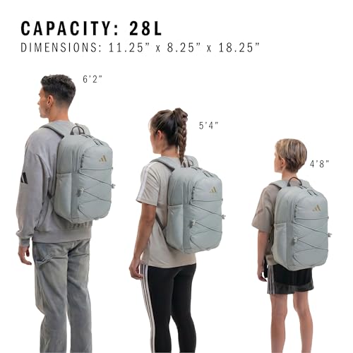 adidas Amplifier School Backpack 27L - color: Wonder Sage Green/White/Bungee
