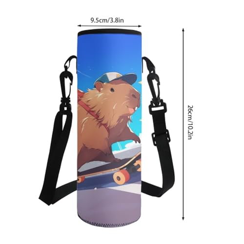 Cute Capybara Backpack for School, Capybara Skateboarding Design Backpack with Lunch Box for Boys Girls 4-in-1 Back to School Set, Lightweight Heavy Duty Bookbags for Age 6-8 - color: Capybara Skateboarding