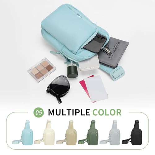 Mini Sling Bag for Men Women Fits for 6.3" Phone, Blue - color: 2 Pocket-blue
