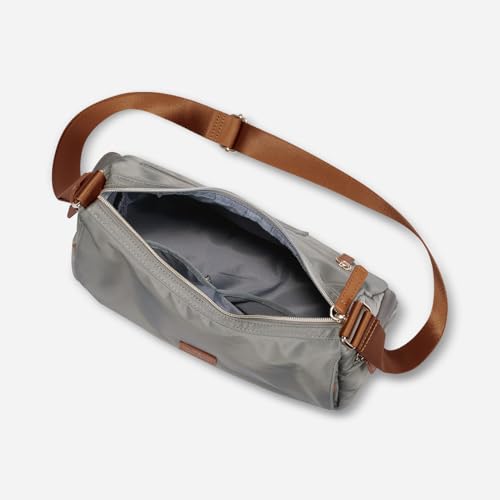Nordace Siena Hobo Crossbody Bag - Secure RFID Blocking Pocket and Hidden Compartments for Travel Shoulder Bag - color: Gray