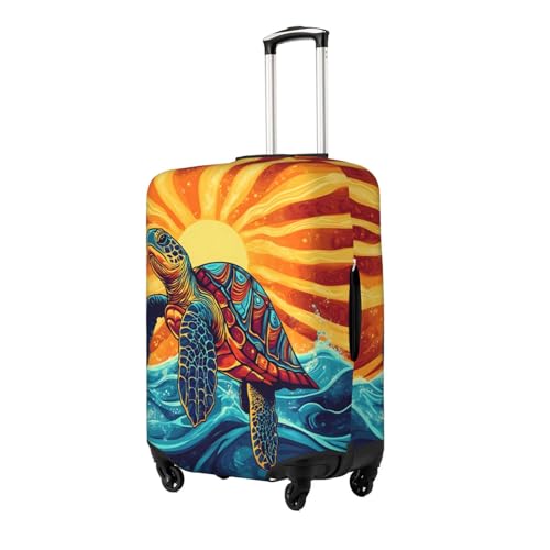Travel Luggage Cover Sea Turtle, High Elasticity Washable Travel Baggage Protector Case Fits 22-24 in - color: Sea Turtle, size: 22-24 in
