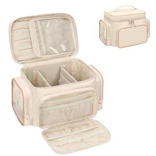 Bagmoly Large Makeup Bag, Travel Makeup Cosmetic Bag for Girls, White - color: 02-White, size: Medium