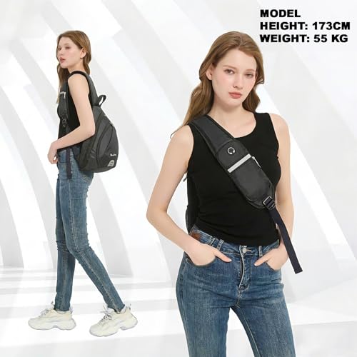 Seektop Anti Theft Crossbody Bag for Women RFID Blocking Sling Bag 7L - color: Black