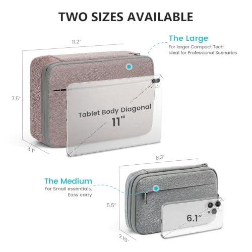 Travelkin 코드 오거나이저, 여행용 케이블 오거나이저, 전자 액세서리용 - color: 핑크, size: L