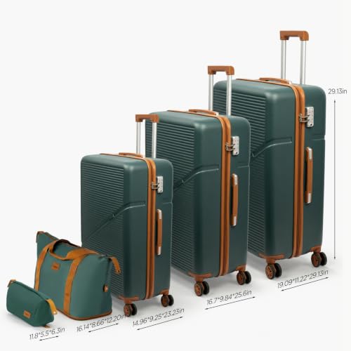 Cosbarn Luggage Sets, Durable 20,24,28 inch Suitcase Sets With Wheels - color: Darkgreen