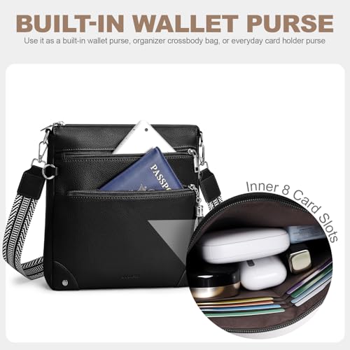 SYTRAH Anti Theft Crossbody Purse for Women, RFID Travel Shoulder Bag - color: Black