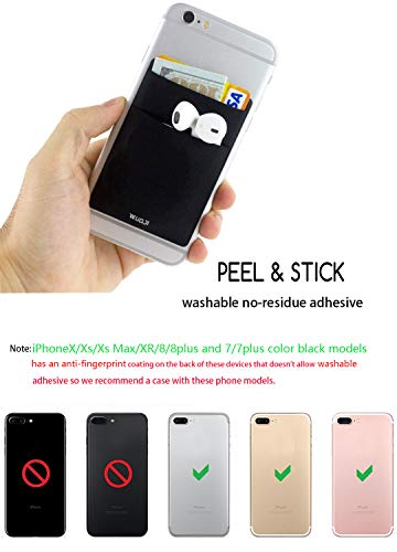 RFID Blocking Phone Card Wallet - Double Secure Pocket - Ultra-Slim Self Adhesive Credit Card Holder Card Sleeves Phone Wallet Sticker All Smartphones(Gray)-2PC - color: Gray