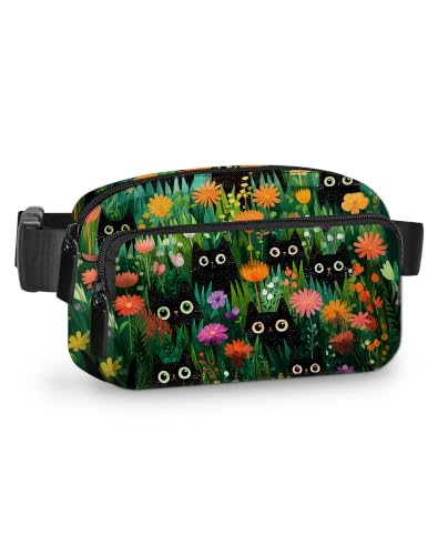 Cats Fanny Pack for Women Belt Bag Fashion Waist Pouch with Adjustable Strap for Sports Running Traveling Hiking Camping Cycling - color: Light Purple