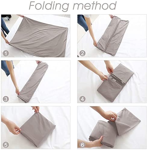 Sleeping Bag Liner, Camping Travel Home Bed Sheet Compact Sacks - color: Khaki, size: 70.8*82.7"