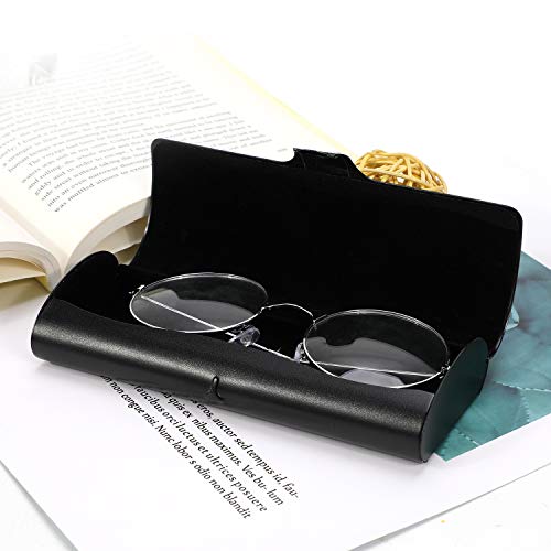 Hifot Aluminium Glasses Case, Slim Reading Glasses Case, Portable Travel Metal Eyeglass Spectacles Protection Hard Shell - color: Black