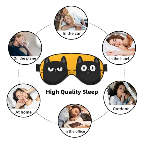 Sleep Mask Big Eye Black Cat Eye Shade Light Block for Meditation - color: Black Cat With Big Eyes