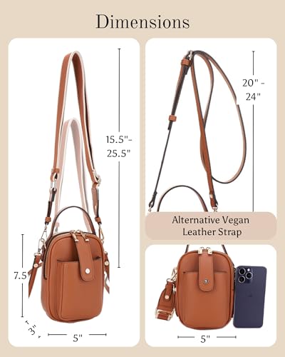 Mali+Lili Gail Vegan Leather Multi Compartment Crossbody Bag - color: Tan