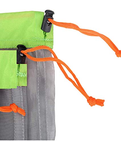 Alemon Ultralight Nylon Mesh Bags Stuff Sack Set of 3(1.5L, 3L, 5L),Ditty Sacks | Drawstring Storage Bag for Travelling Hiking - size: 1.5L, 3L, 5L
