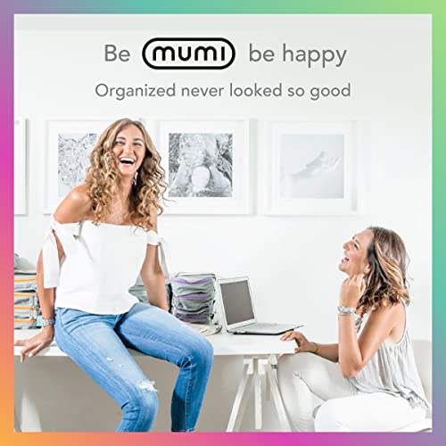 MUMI Packing Cubes Set of 5 - Mesh-Top Luggage Organizers, Gray - color: Grey