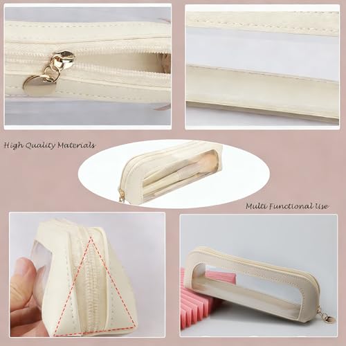 JMKEY PU Clear Waterproof Makeup Bag Double Side Travel Cosmetic Organizer - color: Black,White