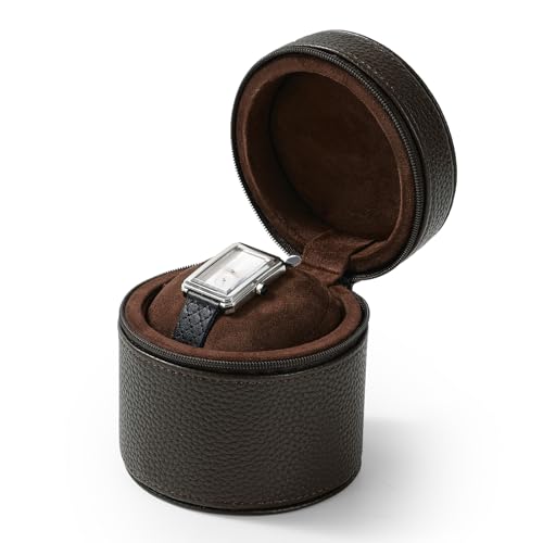 Oirlv Single Watch Travel Case Brown - color: Brown