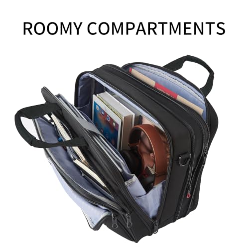 KROSER 17.3 Inch Laptop Briefcase, Computer Bag,Messenger Shoulder Bag - color: Black/Red, size: 17.3 INCH