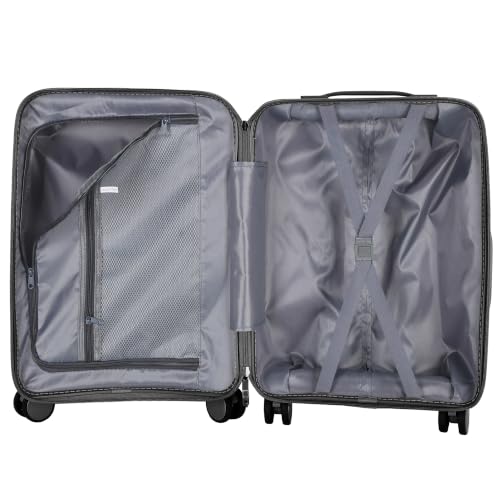 3 Pcs 20"/24"/28" Luggage Sets Suitcase with Wheels Large Checked Travel Suitcases,3 Piece Hard Shell Lightweight Luggage with TSA Lock - color: 3PCS & Black
