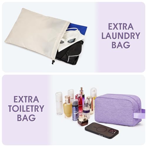 WANDF Personal Item Travel Bag, Carry On Weekender Bag for Women - color: Purple