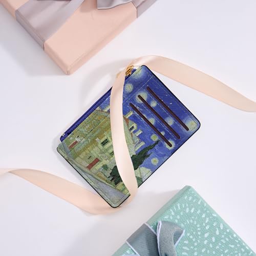 Tipmile Womens Credit Card Holder Wallet, Small Slim RFID Blocking Sleeve - color: Oil Painting
