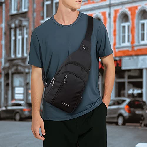 Seoky Rop Small Sling Bag Crossbody for Men Women One Strap Shoulder Cross Body Bag Sling Backpack for Travel - color: Black