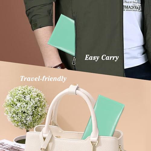 MoKo Squeeze Top Glasses Pouch, Portable Leather Soft Sunglasses Case Anti-Scratch Eyeglasses Bag Goggles Sleeve - color: Ab-pink & Mint Green, style: 2 Pack