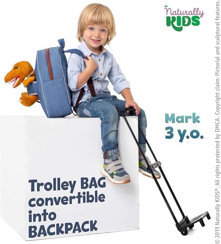 Naturally KIDS Toddler Suitcase w. Plush Dinosaur Toy, Kids Gift 3-9 - color: 01 Dinosaur, size: Large