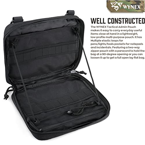 WYNEX Tactical Admin Molle 파우치, Medical EDC EMT 유틸리티 백 쉘 디자인 부착 파우치 1000D 나일론 하이킹 벨트 백 - color: 블랙.
