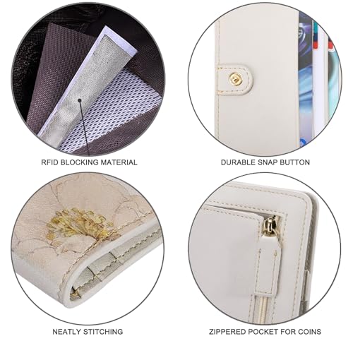 Itslife Women's Rfid Blocking Small Compact Bifold Leather Pocket Wallet Ladies Mini Purse with id Window (White) - color: White
