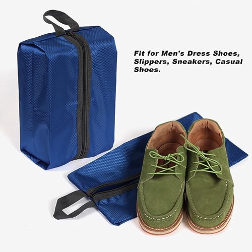 Washable Shoe Bags for Travel, 4 Pack Blue, Nylon and Oxford Fabric, Zipper Closure