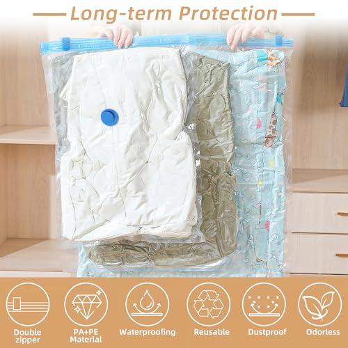 8 Pack Vacuum Storage Bag for Travel with Cordless Electric Pump, Medium - style: 8 Medium+Electric Pump