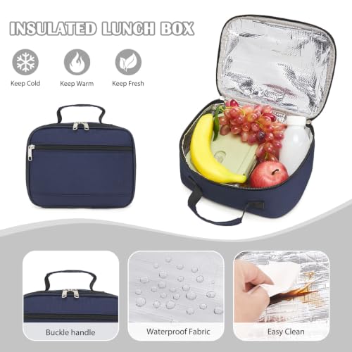 DIGOBAY Shool Backpack for Girls 3PCS Backpacks with Lunch Bag Pencil Case - color: Navy Blue